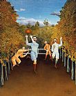 Henri Rousseau Canvas Paintings - The Football Players